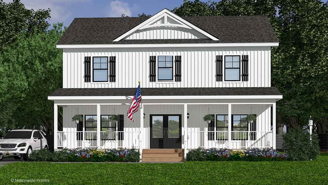 Hampstead two story hero, elevation, and exterior home features