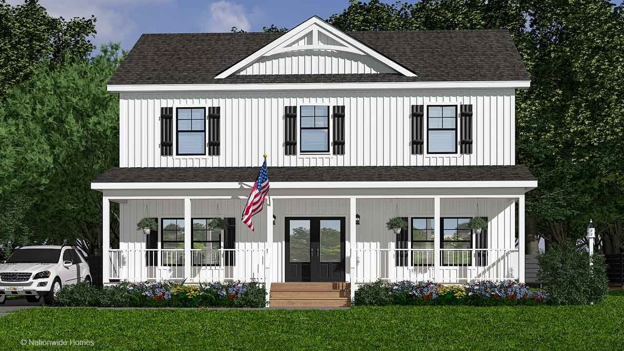 Hampstead two story hero, elevation, and exterior home features