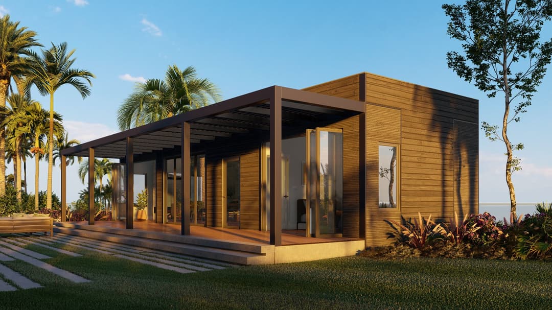 Model 23 hero, elevation, and exterior home features