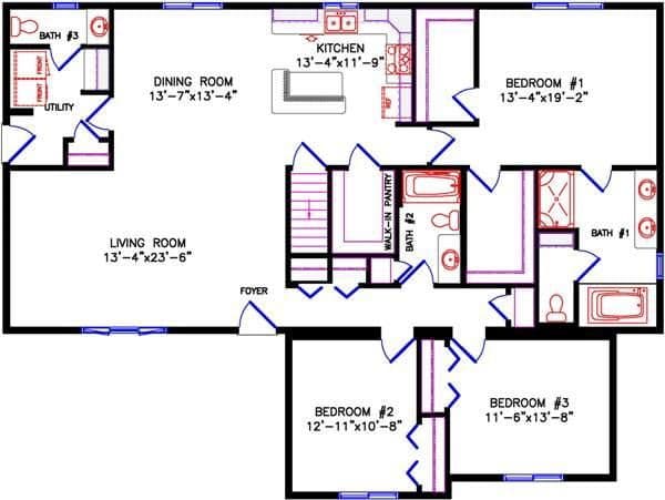 Spectrum 3680 floor plan home features