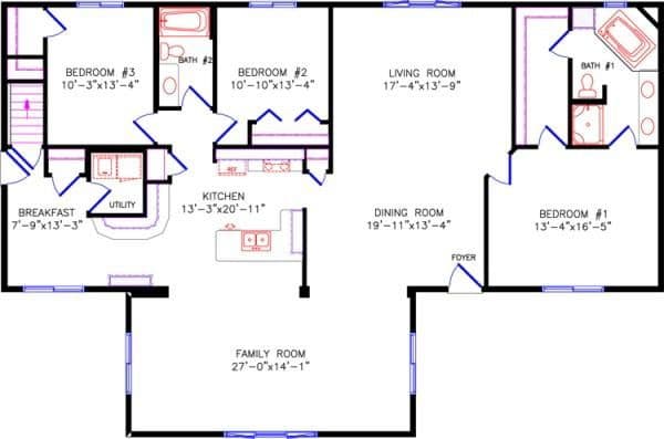 Spectrum 3675 floor plan home features