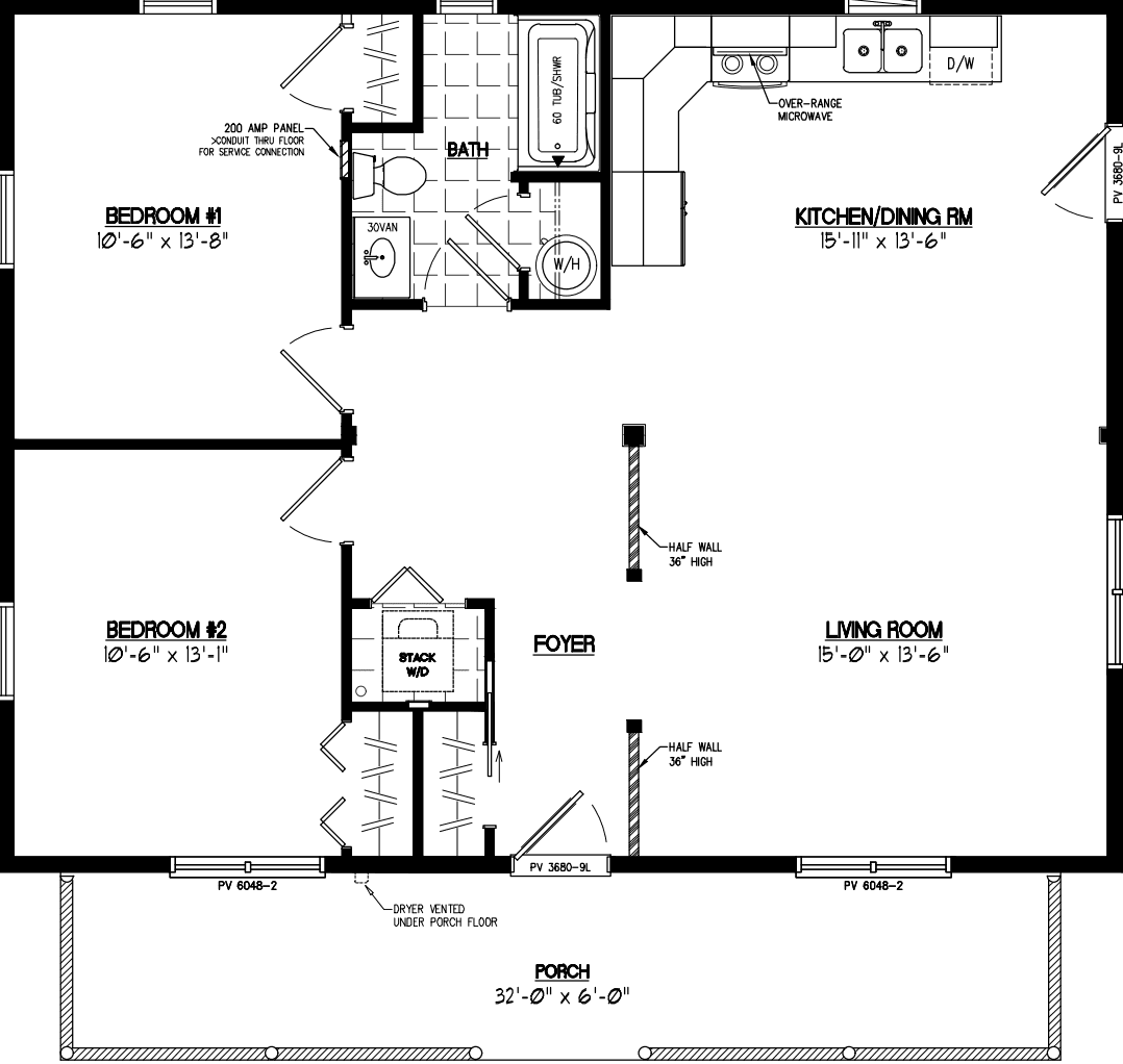 Musketeer 2836 floor plan home features