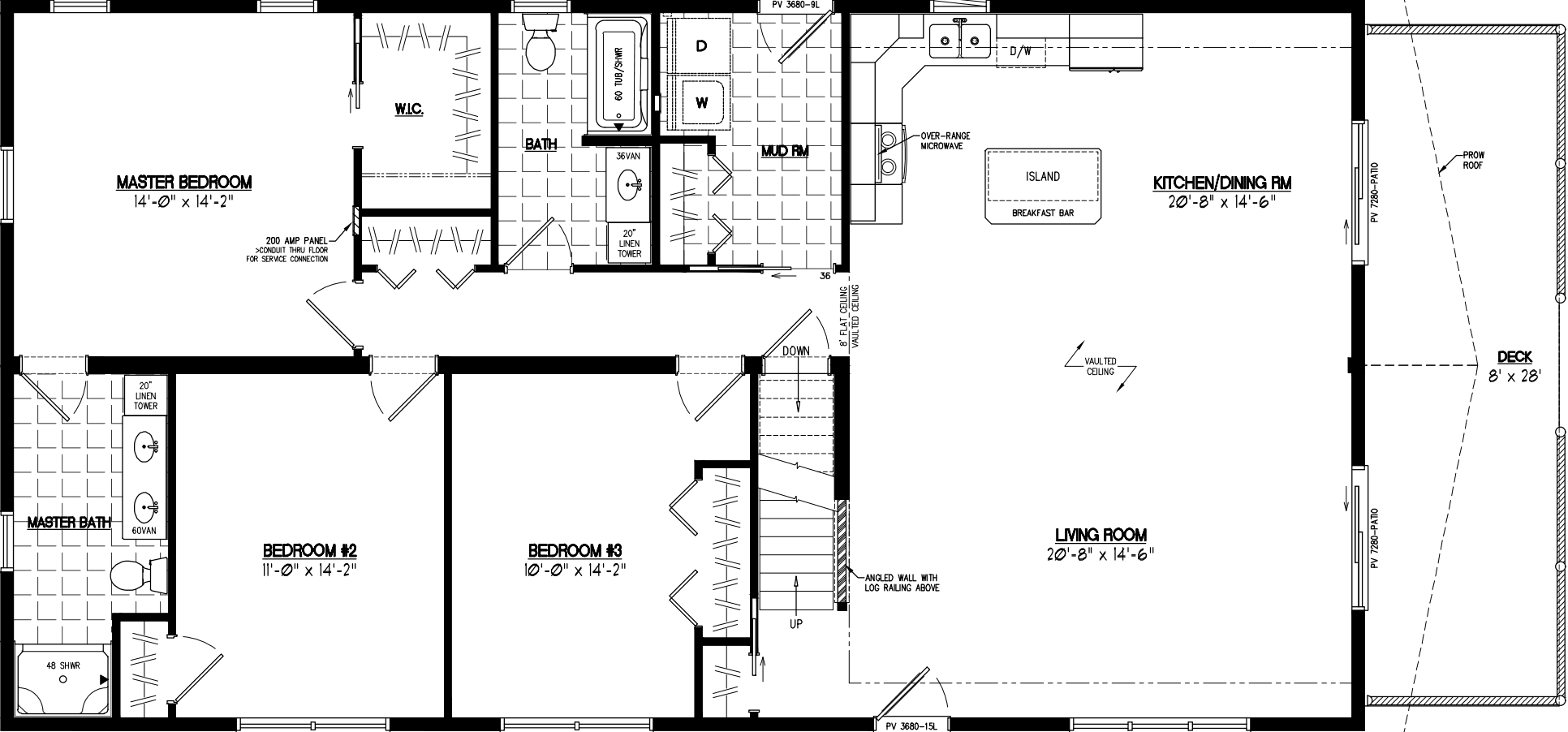 Chalet 3056 floor plan home features