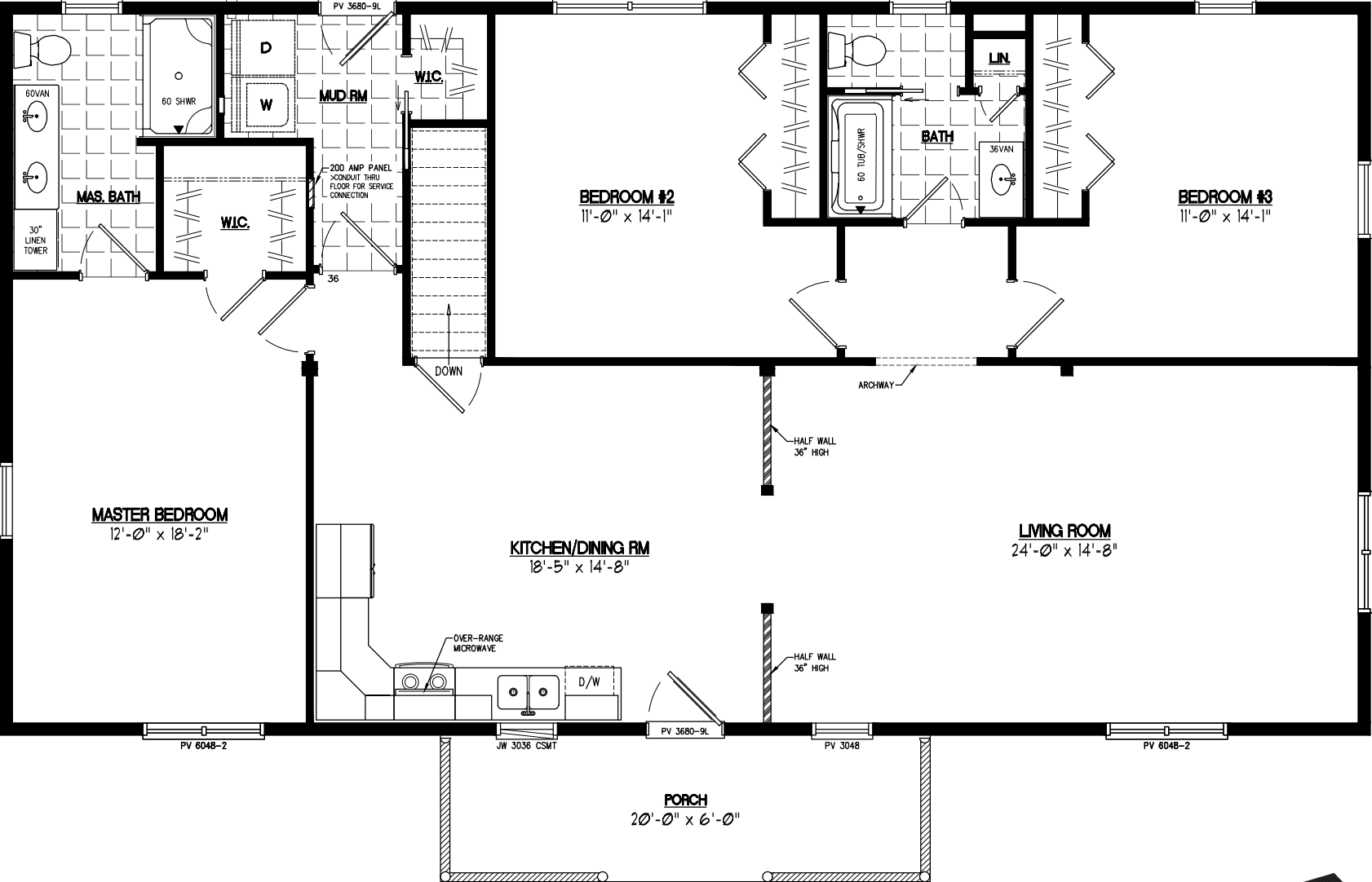 Pioneer 3056 floor plan home features