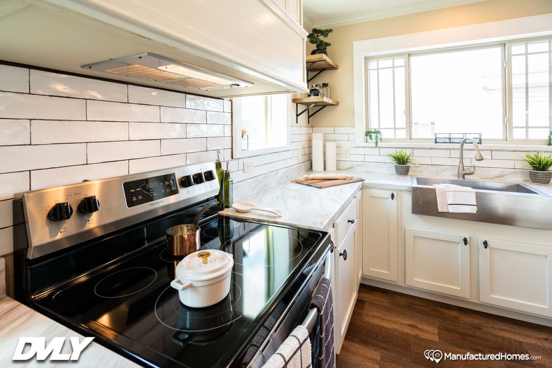 The adriel corner ½ rock fireplace kitchen home features