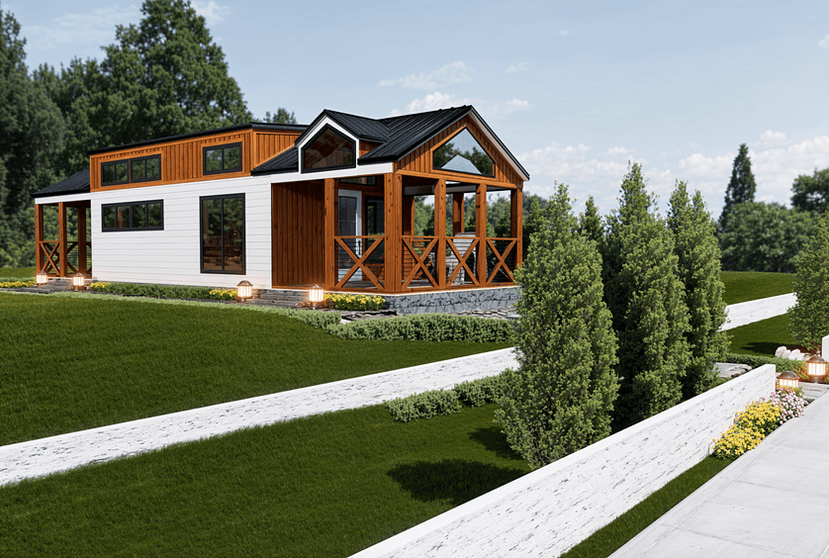 Tumbleweed elevation and exterior home features