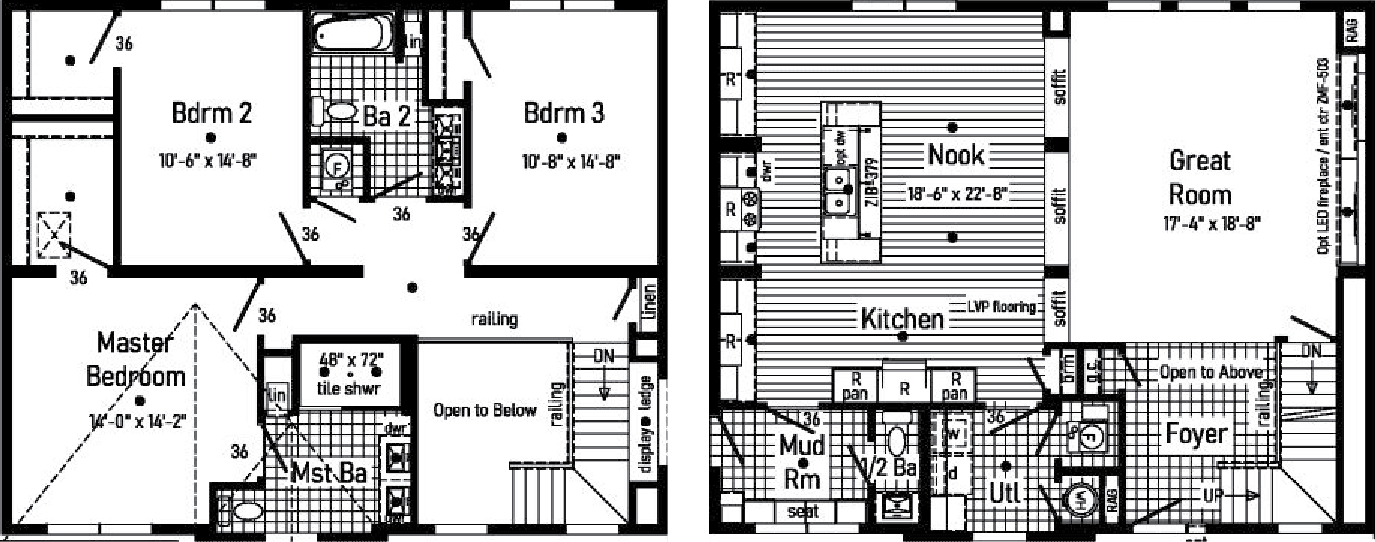 Ultra 2-story 6p2453-x floor plan home features
