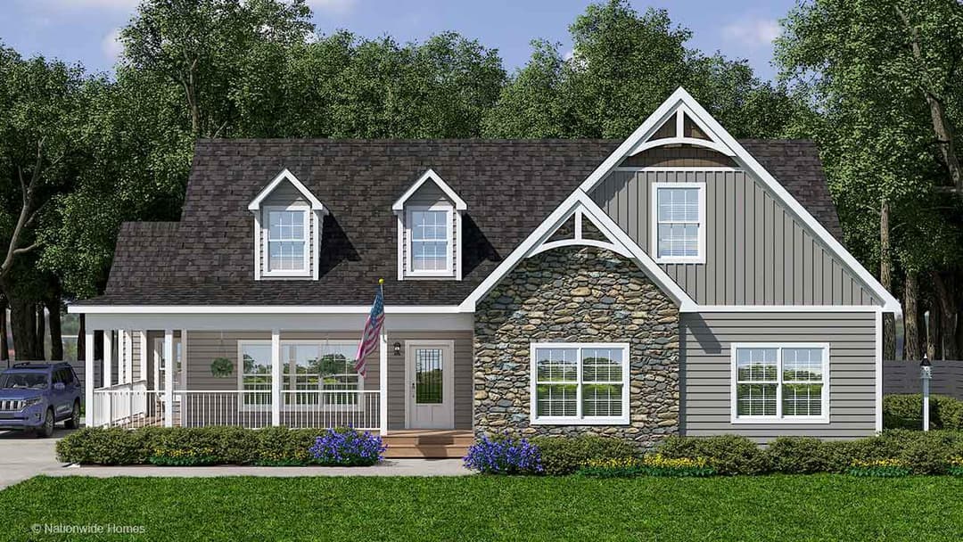 Whitfield cape hero, elevation, and exterior home features