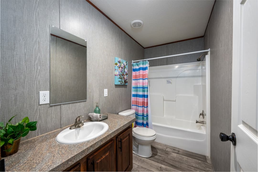 The rock bathroom home features