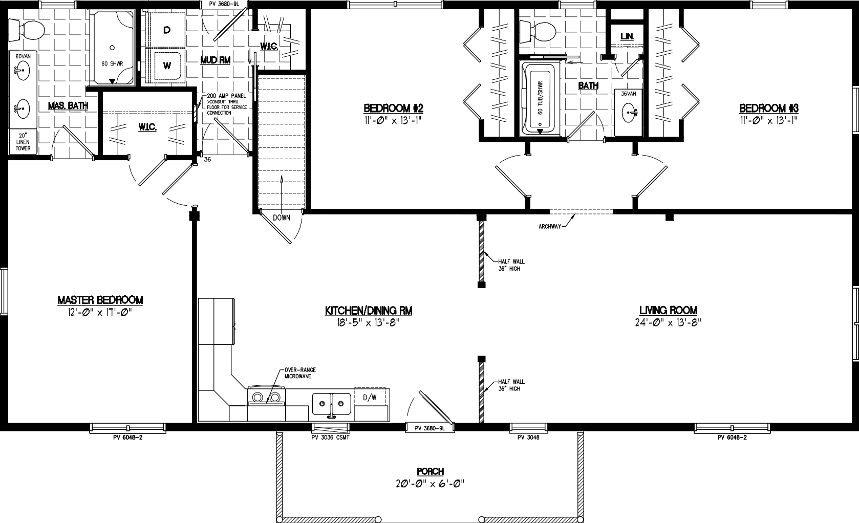 Pioneer 2856 floor plan home features