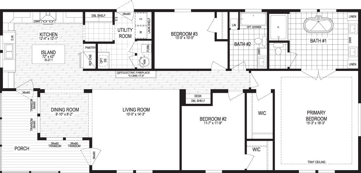 The view floor plan home features