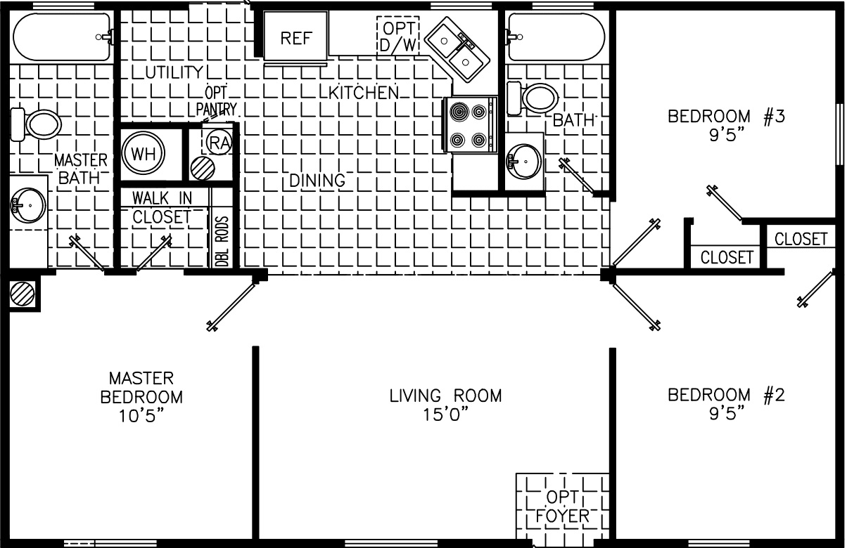 Mindi 2436 floor plan home features