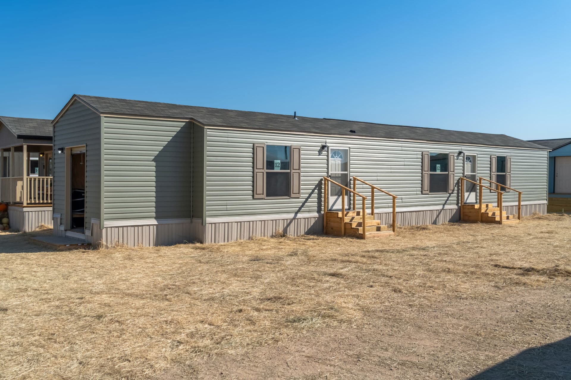 Singlewide s-16×64-32c shed elevation and exterior home features