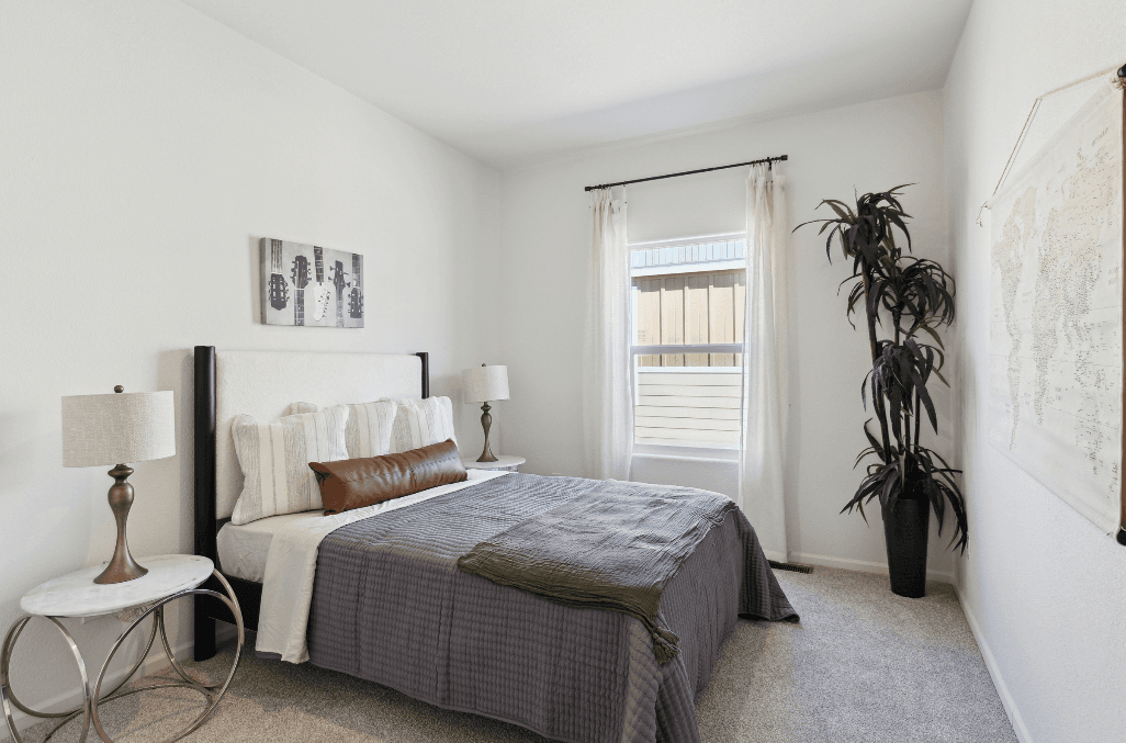 Olive bedroom home features