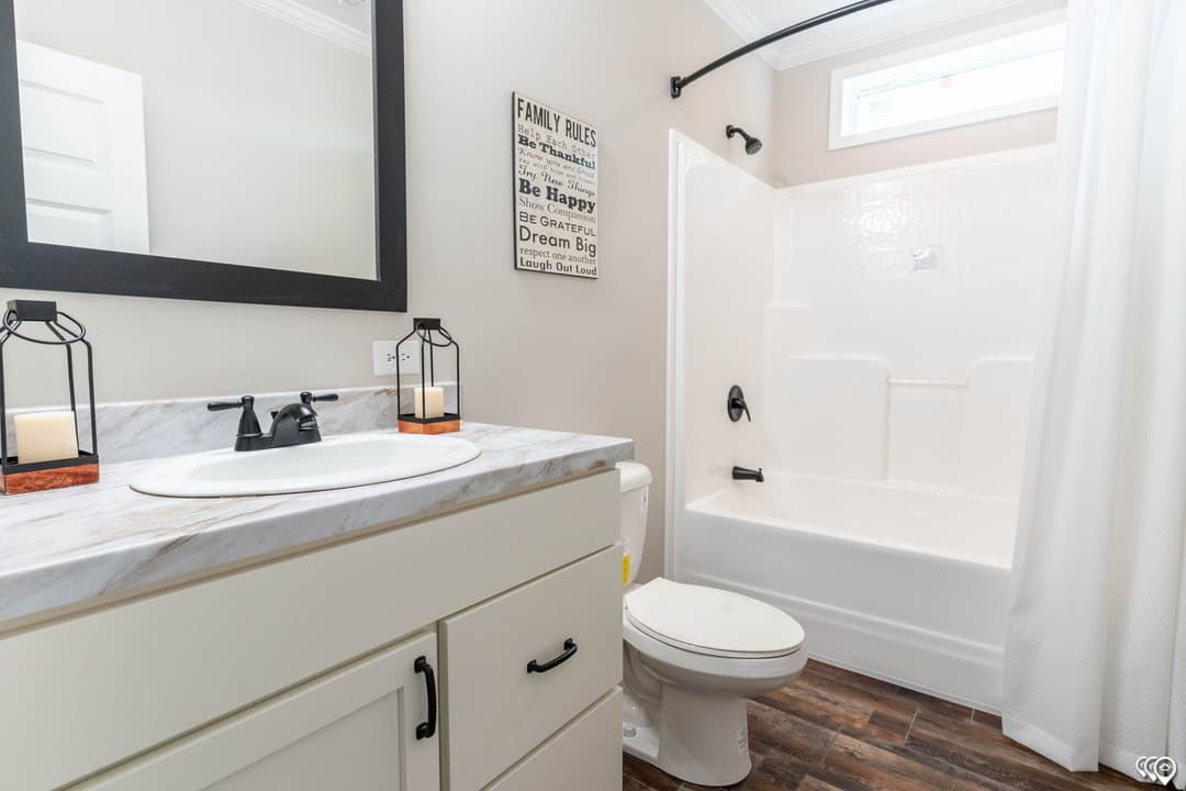 The woodside bathroom home features