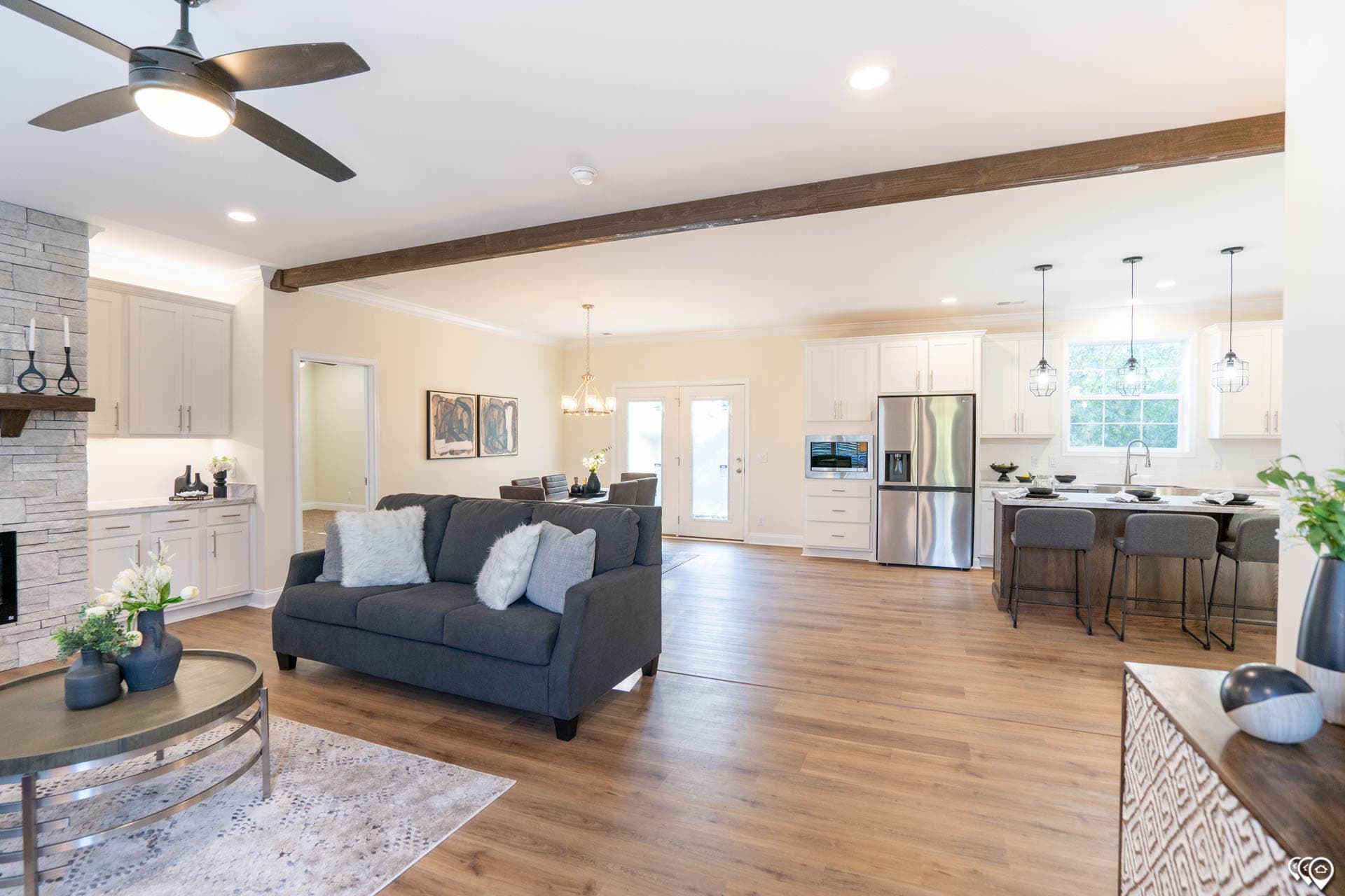 The riverview interior home features