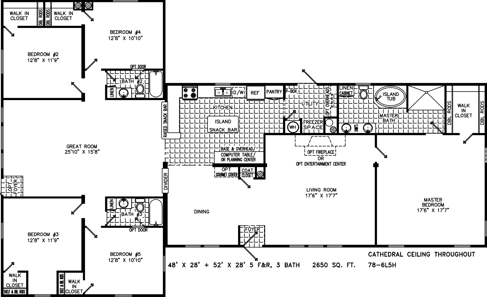 Bob 2852 2848 quad floor plan home features