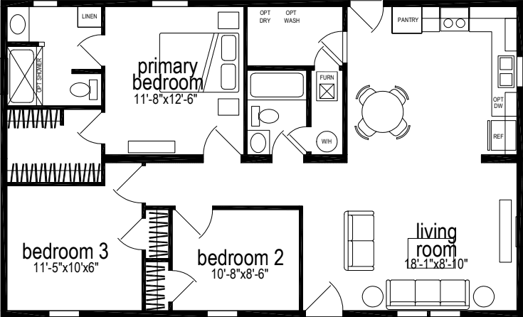 Sunwood multi-section f500-aj floor plan home features
