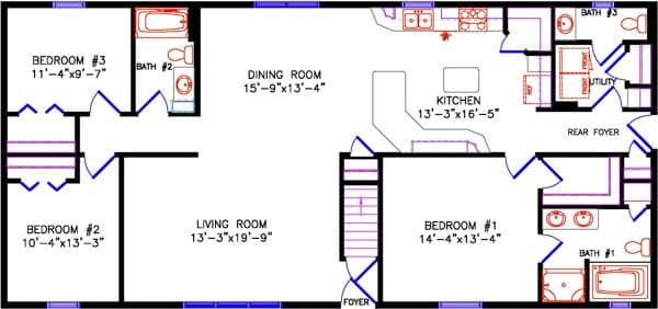 Cambridge 1611 floor plan home features