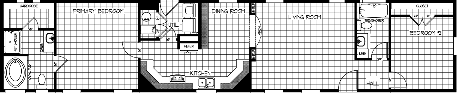 K1676h floor plan home features
