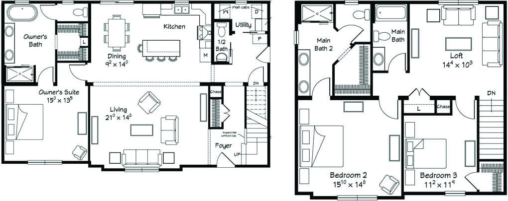 Legrand two story 2418 floor plan home features