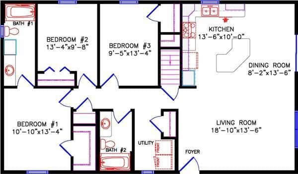 Northwood 1916 floor plan home features