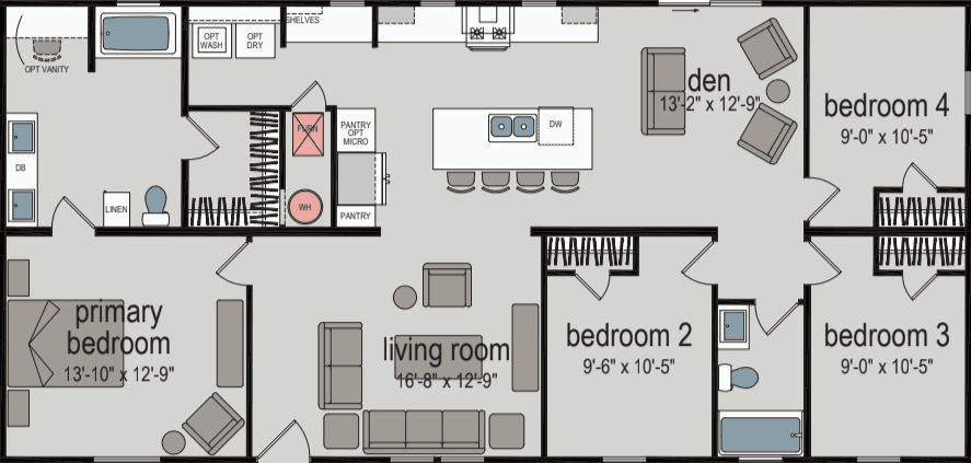 Sunrise 1493 floor plan home features