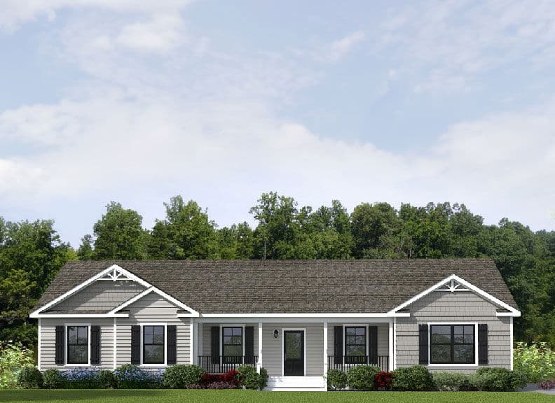 Southampton ranch hero, elevation, and exterior home features