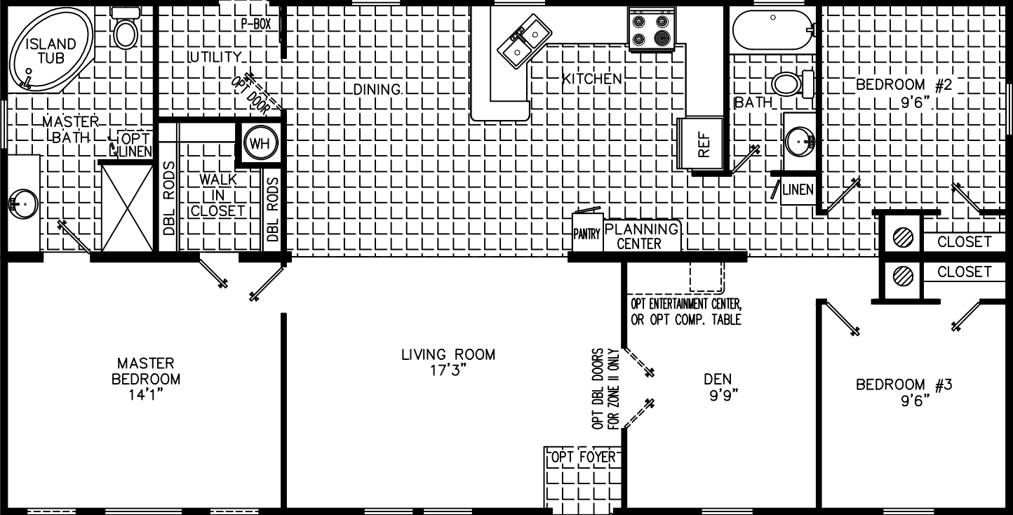 Scott 2852 with den floor plan home features