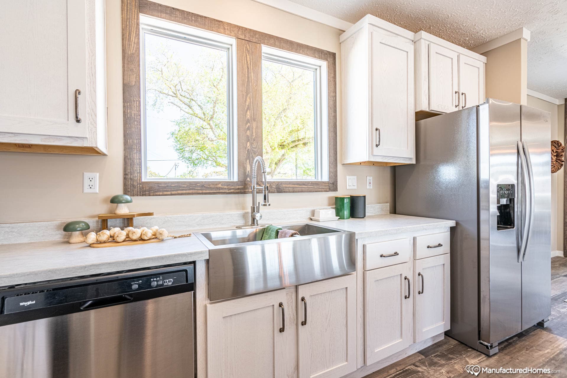 The white oak  kitchen home features