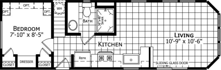 Park model a904l floor plan home features