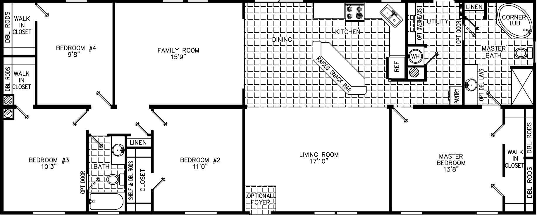 Brandon 2866 ith optional kitchen floor plan home features