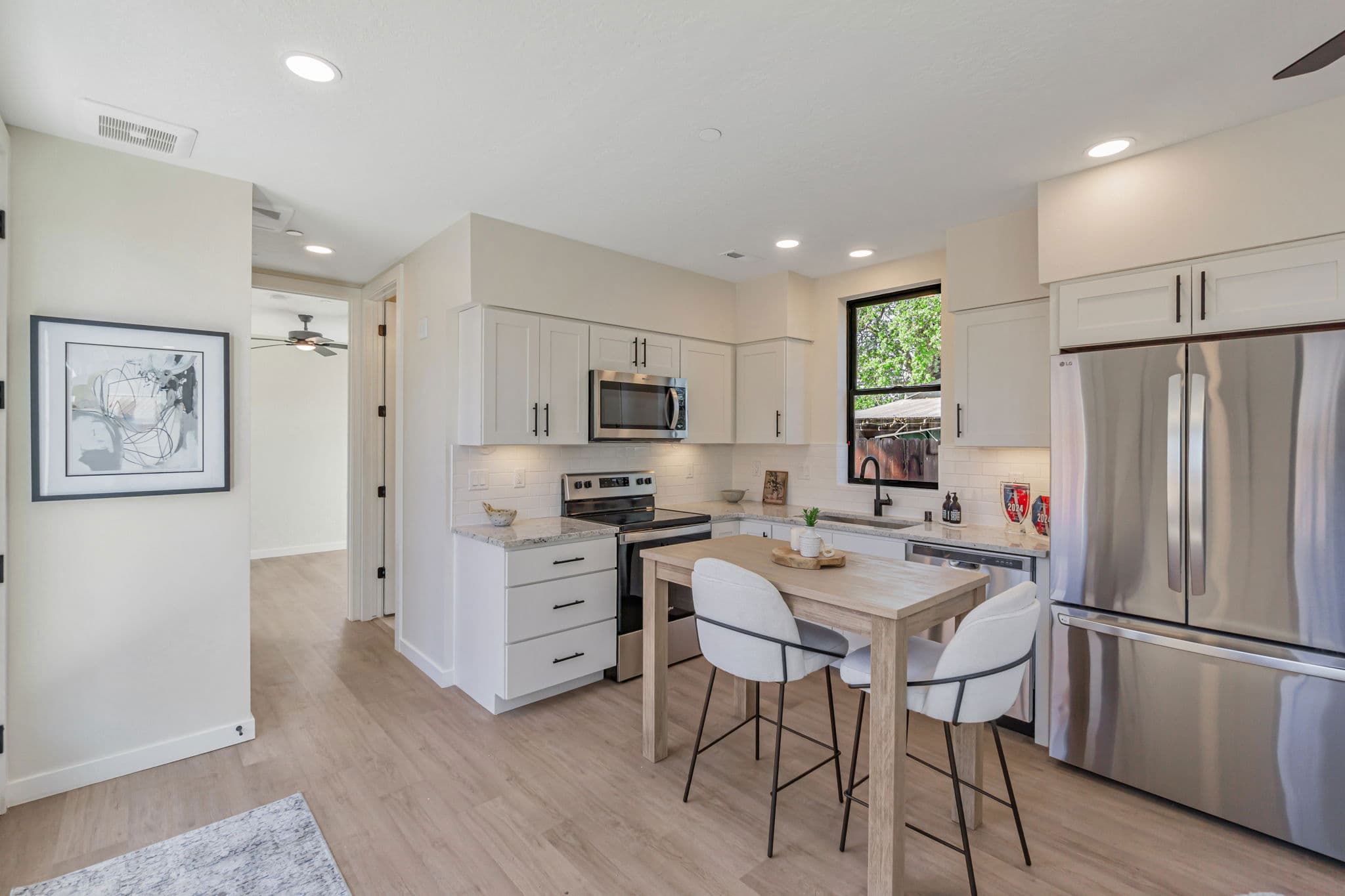 The communal kitchen home features
