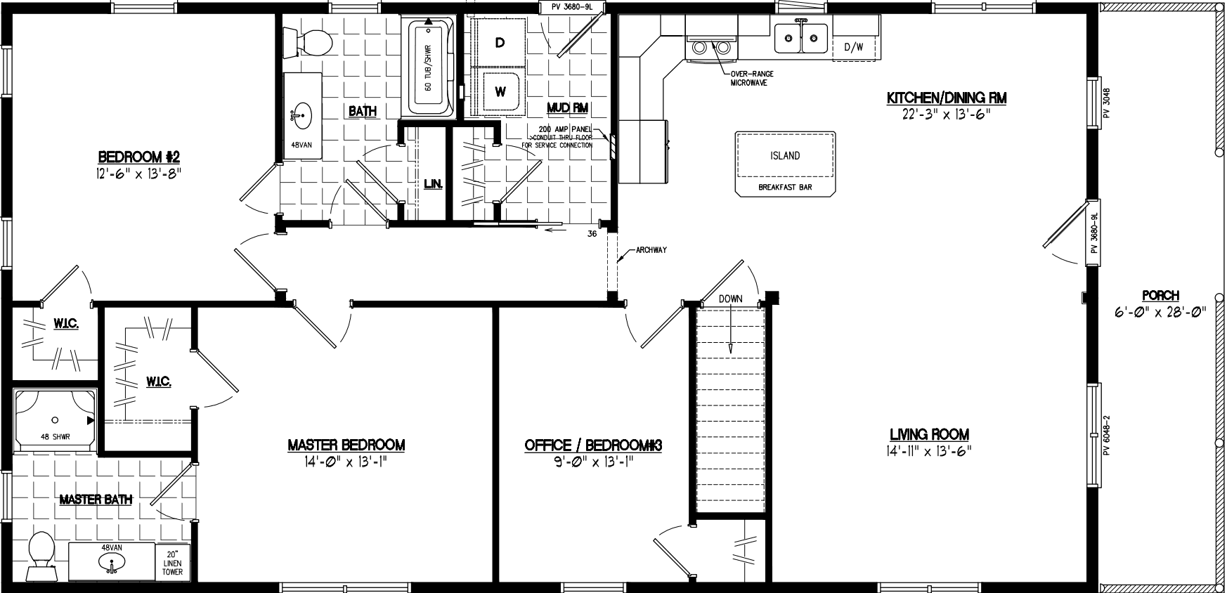 Settler 2852 floor plan home features