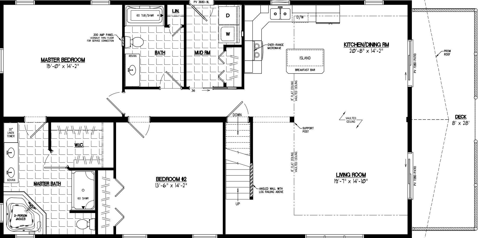Chalet 3052 floor plan home features