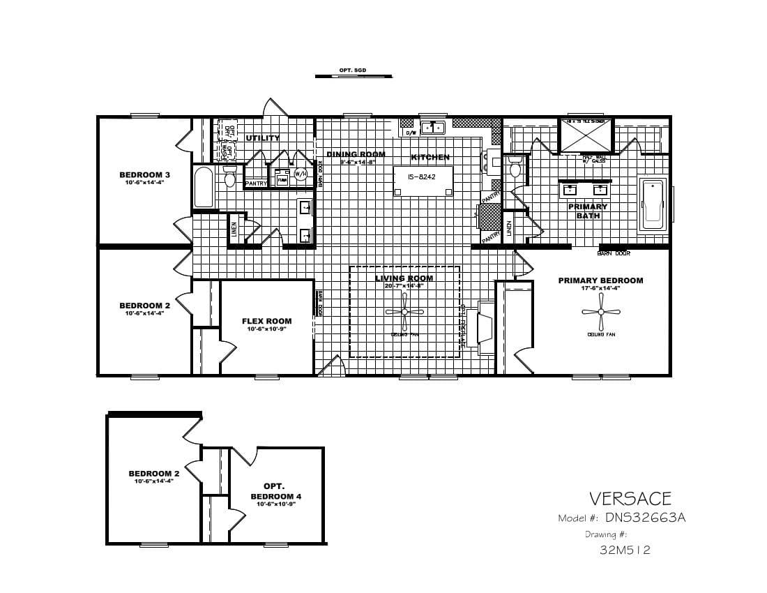 The versace floor plan home features