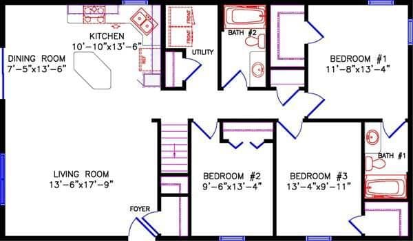 Northwood 1915 floor plan home features