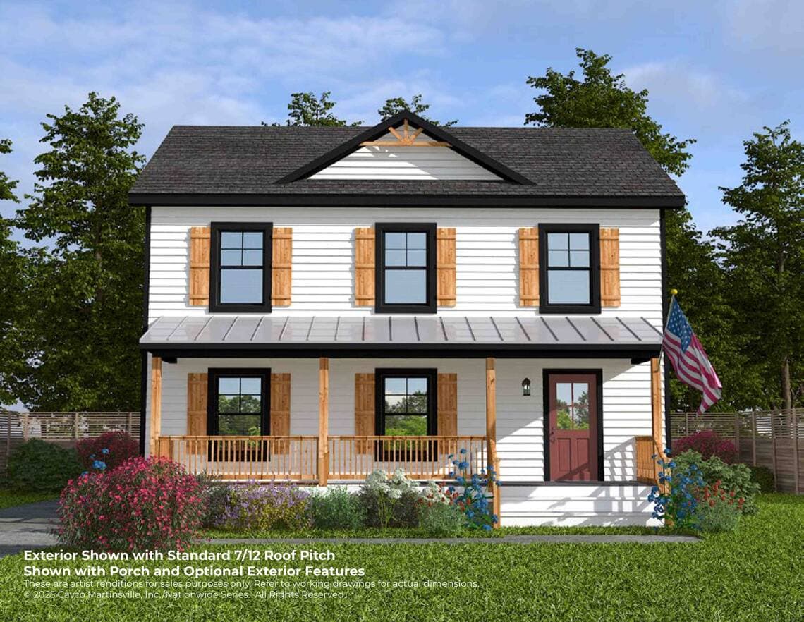 Heartland v stack hero, elevation, and exterior home features