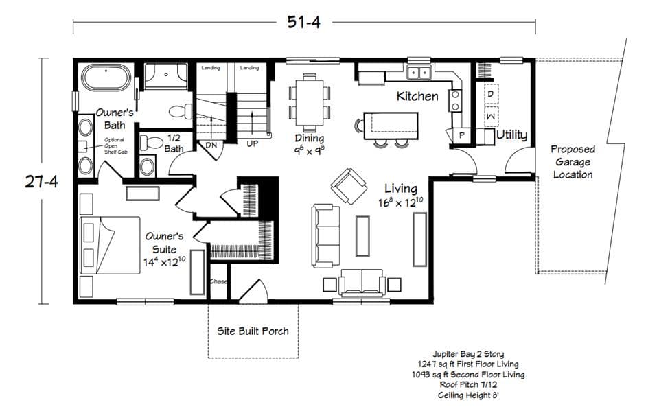 Jupiter bay two-story floor plan home features