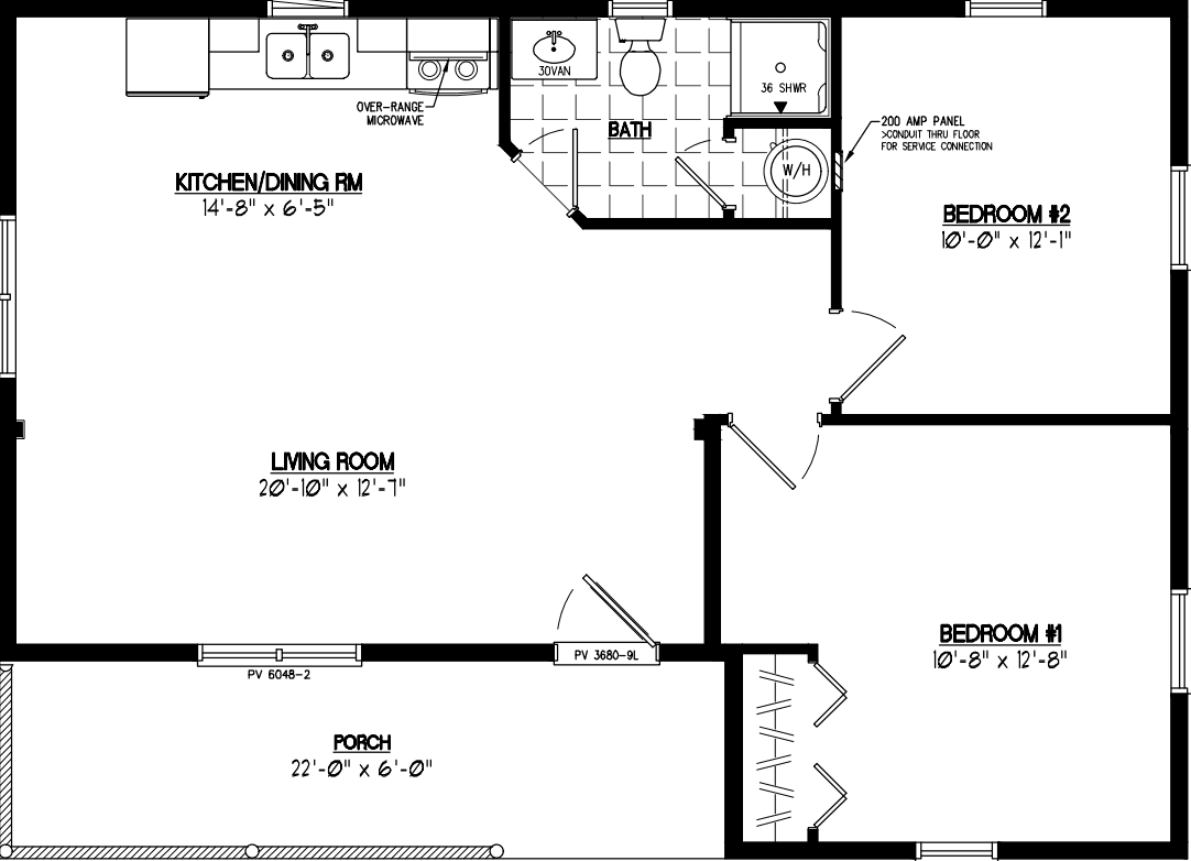 Frontier 2636 floor plan home features