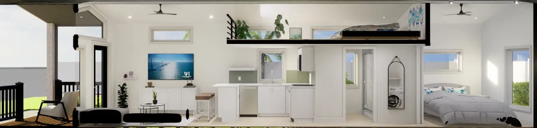 The cityscape oasis interior home features