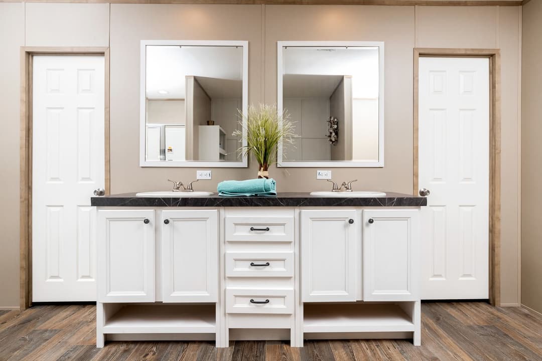 Farmhouse flex bathroom home features