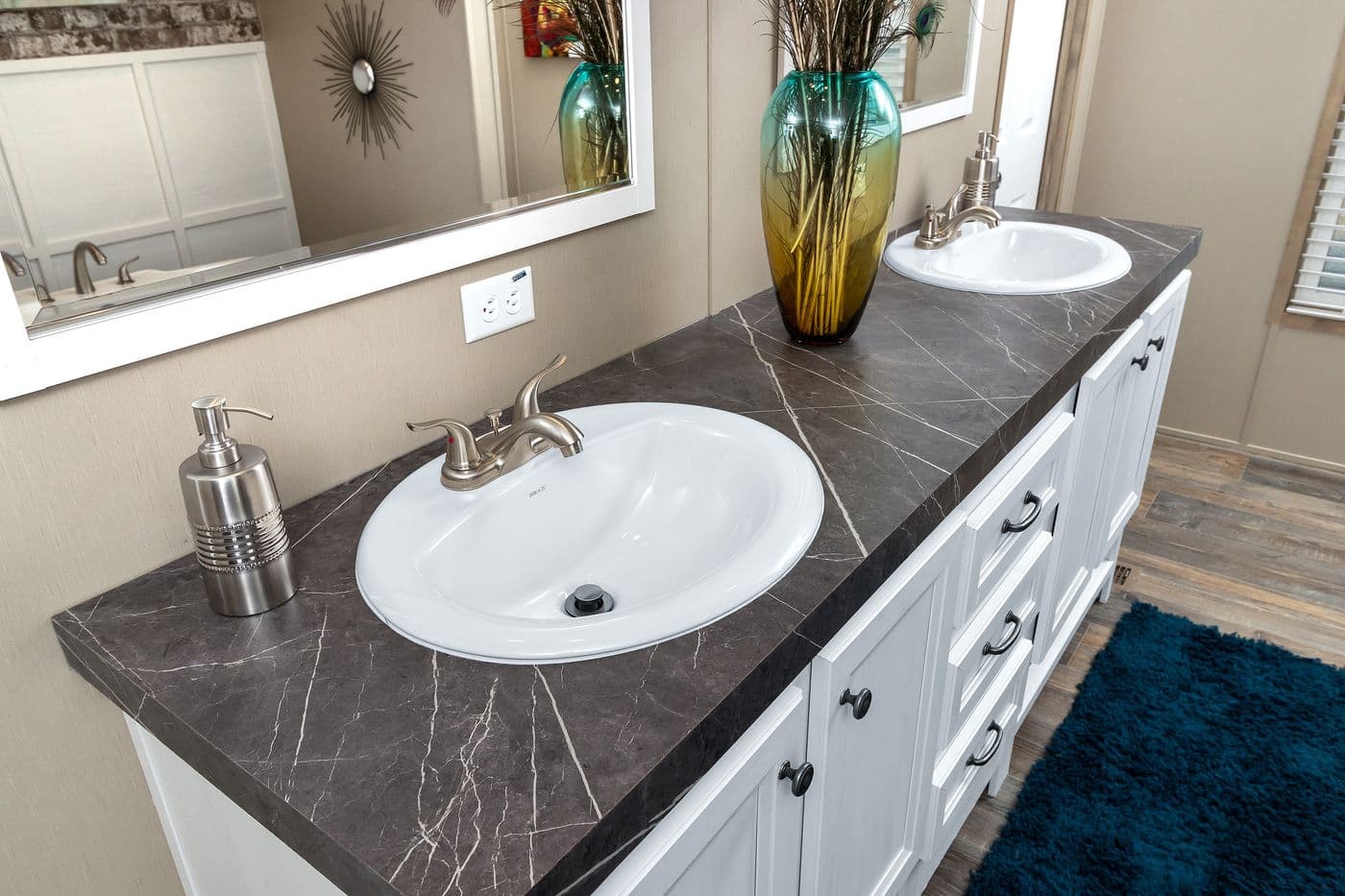 Farmhouse flex bathroom home features