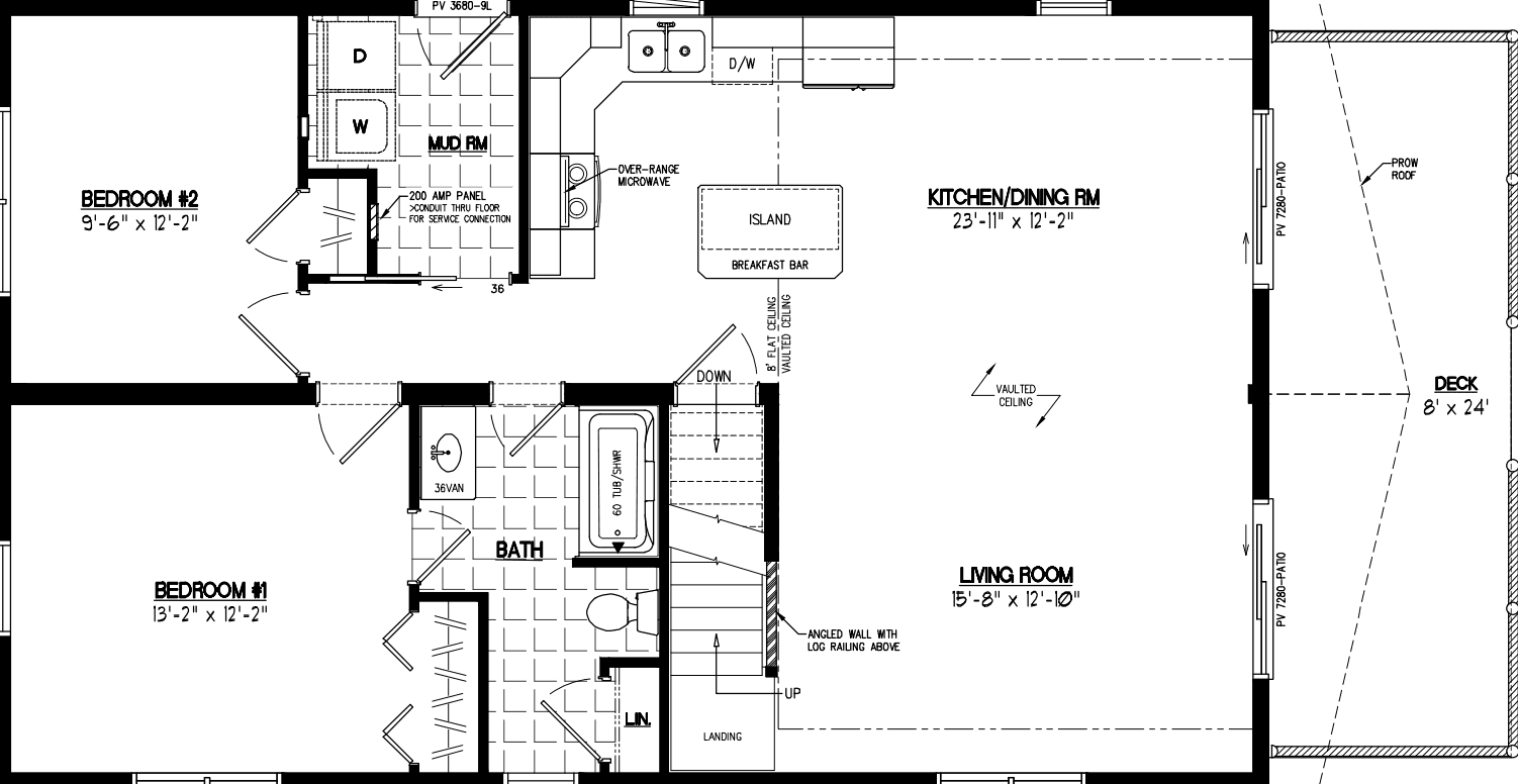 Chalet 2642 floor plan home features