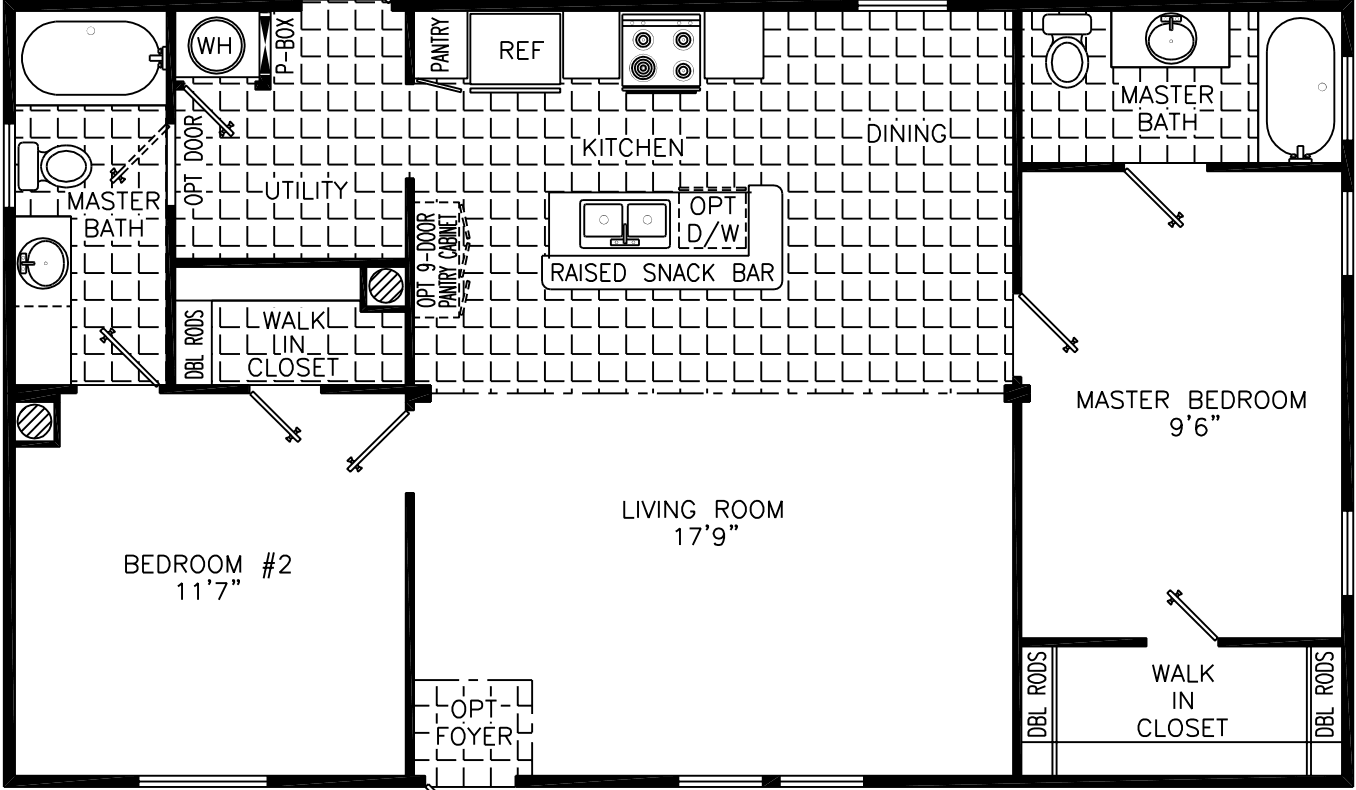 Gail 2 br 2440 floor plan home features