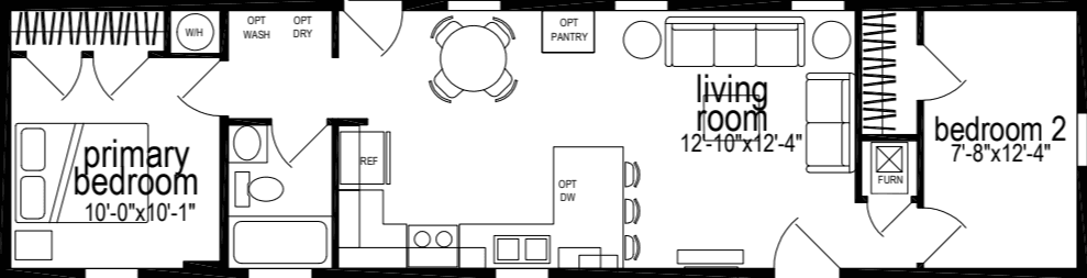 Sunwood single-section f218-ab floor plan home features