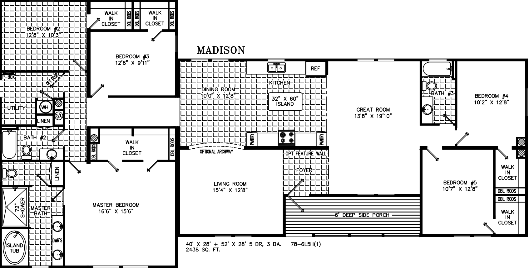 Madison 2852 2840 quad floor plan home features