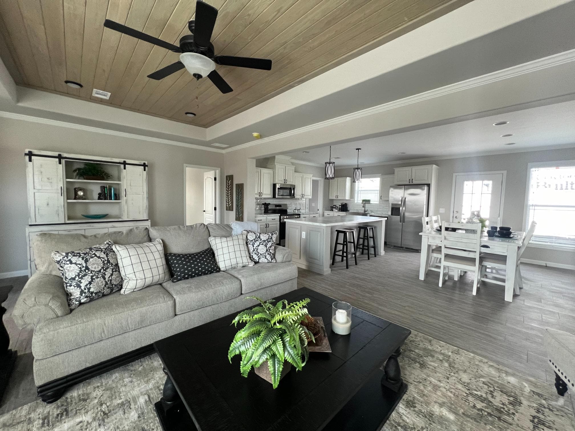 The woodside interior home features