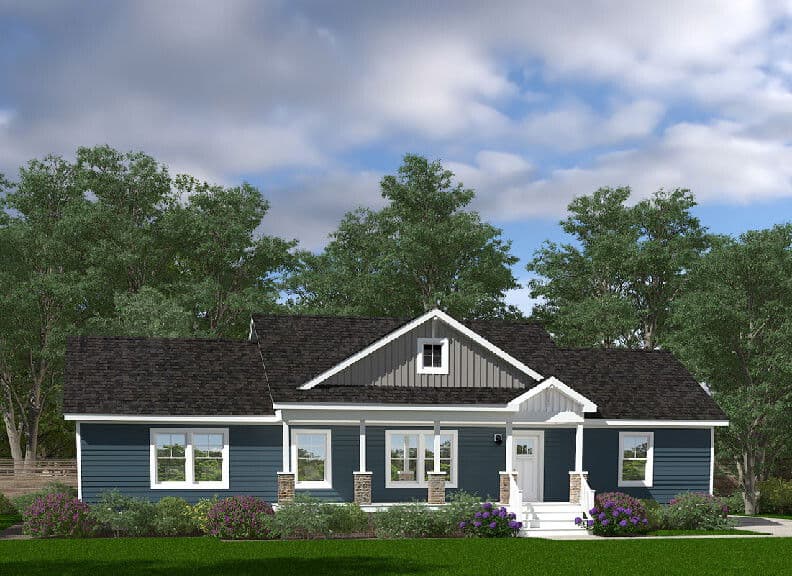 Sparden ranch elevation and exterior home features