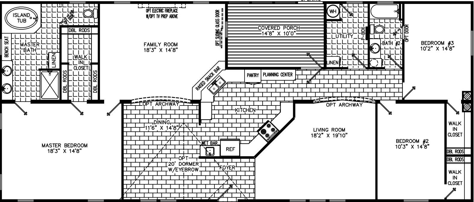 Adrian 3272 floor plan home features